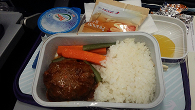 機内食のハンバーグ